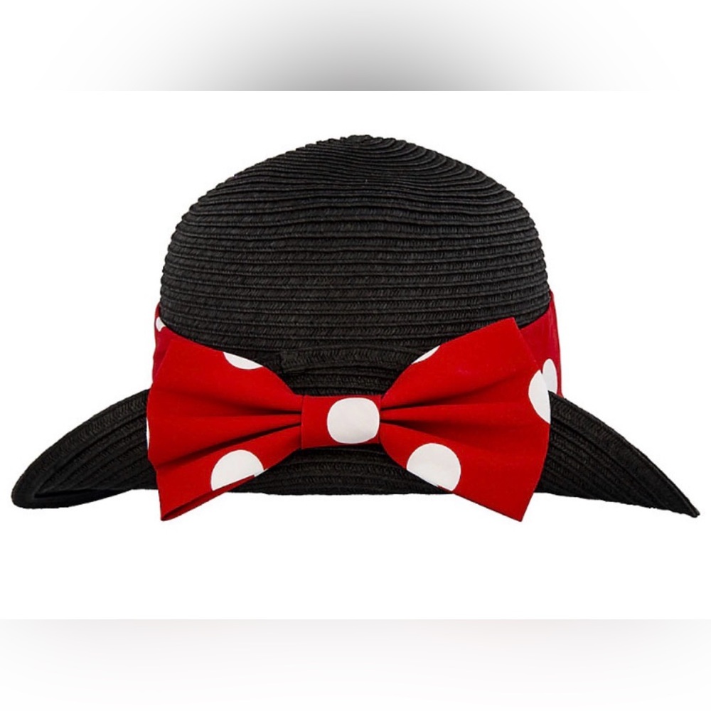 Disney Parks Minnie Mouse Girls Straw Sun Hat NWT - Picture 1 of 6